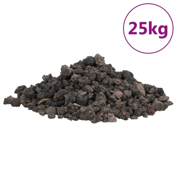 vidaXL Vulkansten, 25 kg, svart, 1-2 cm