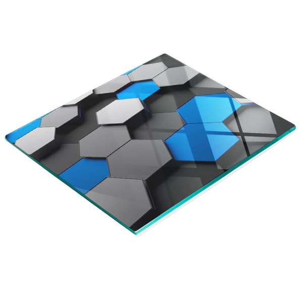 Dekorativ glastavle med 3D-grafik til servering af snacks 60x52 cm