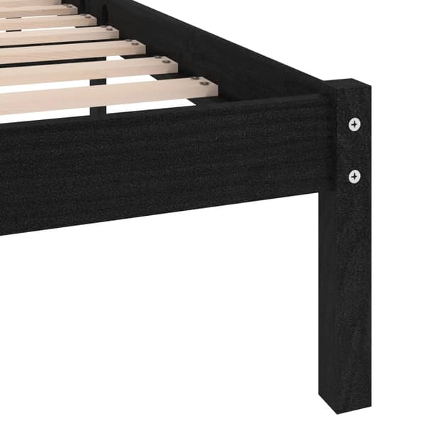 vidaXL sengestel sort massivt træ 150x200 cm