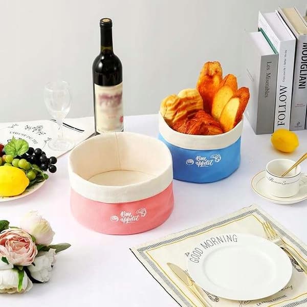 Brödkorg i bomull, 2 st., Ø 23 och 20 cm, elegant Bon Appétit