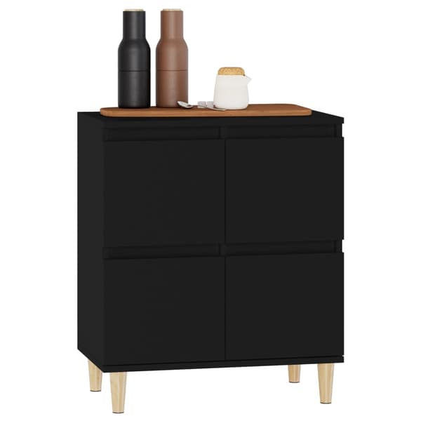 vidaXL kommode, sort, 60x35x70 cm, træbaseret materiale