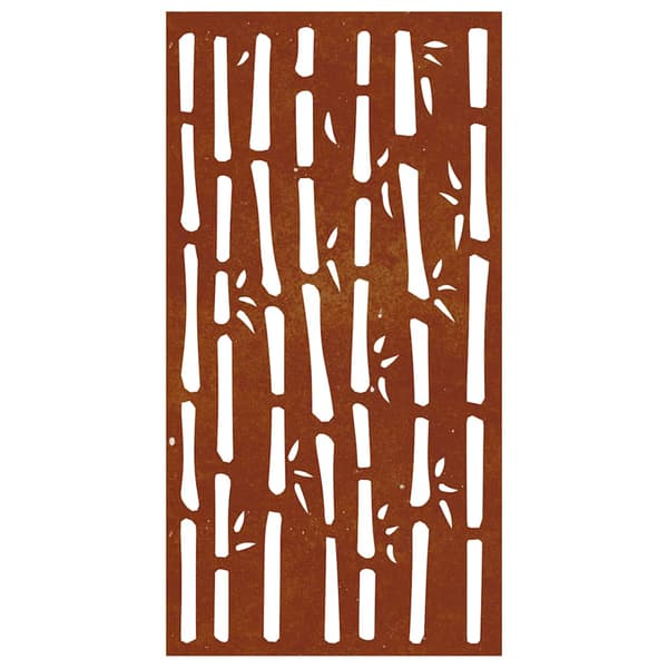vidaXL Puutarhan seinäkoriste, 105x55 cm, Corten-teräs, bambu