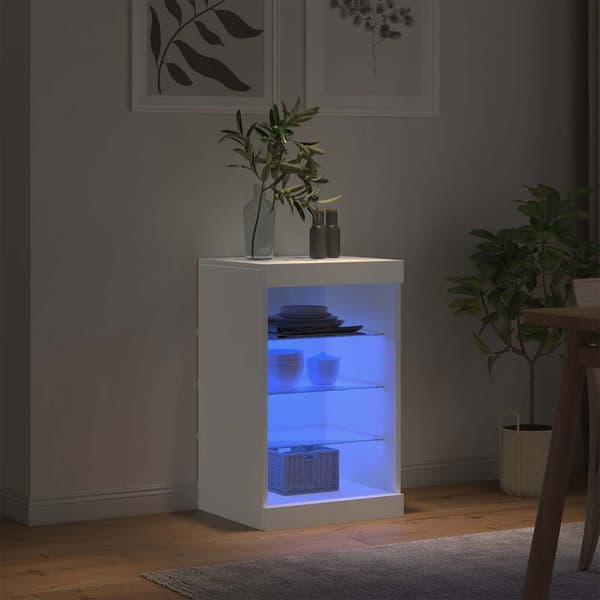vidaXL LED-skåp vit 41x37x67 cm