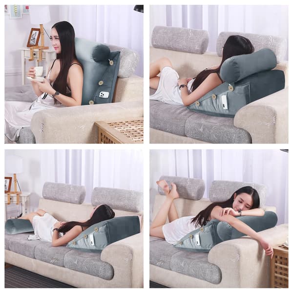Modulärt nackstöd med bolster - Grå sammet