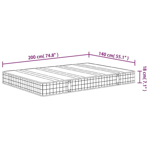 vidaXL Bonnell springmadras, medium fasthed, 140x200 cm
