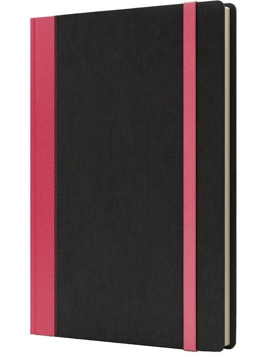 Notesbog A5 Pro M+ gitter sort/pink