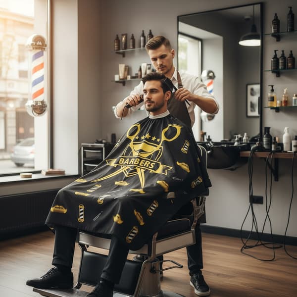 Barberkappe til en stor frisørsalon