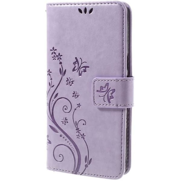 Flip-etui til Samsung Galaxy J5 2016, Butterfly, lilla