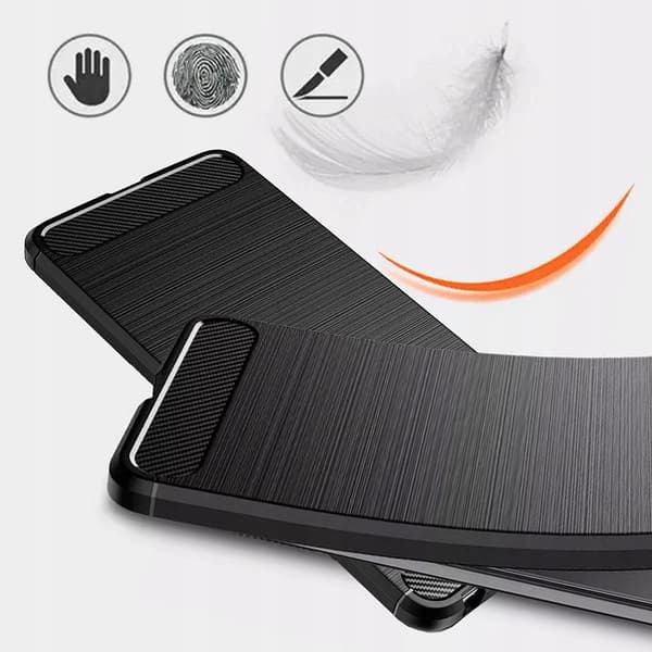 Etui til HUAWEI P20 LITE CARBON Sort Mat Silikone Slim Back + GLAS