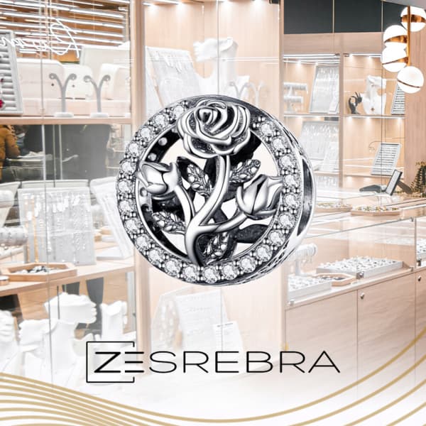 Rosberlocker silver 925 silver rosblomma pärlhänge berlocker pr 925