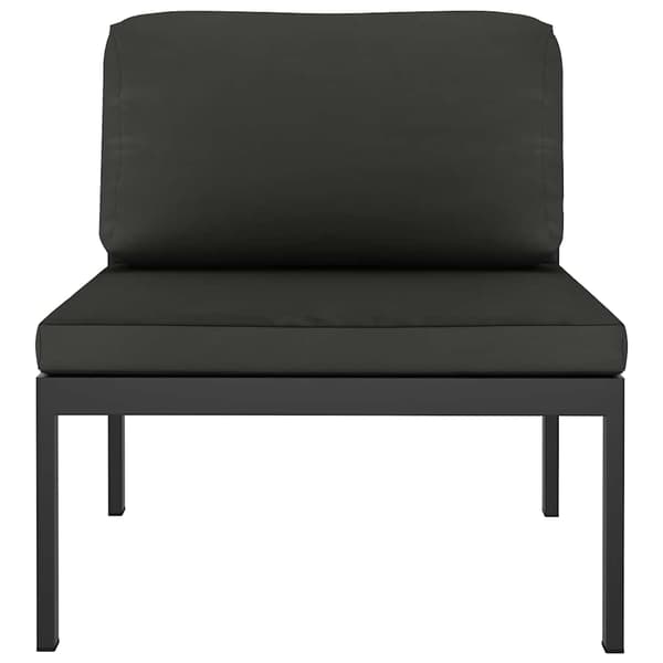 vidaXL Mittsoffmodul med kuddar, aluminium, antracit