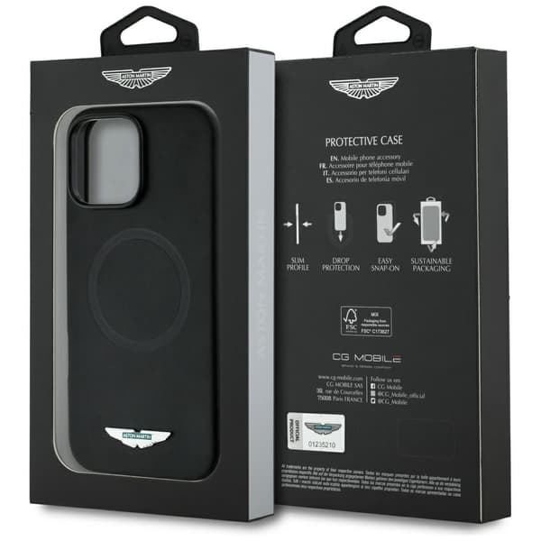 Aston Martin HC FW Logo MagSafe-cover til iPhone 16 Pro, sort