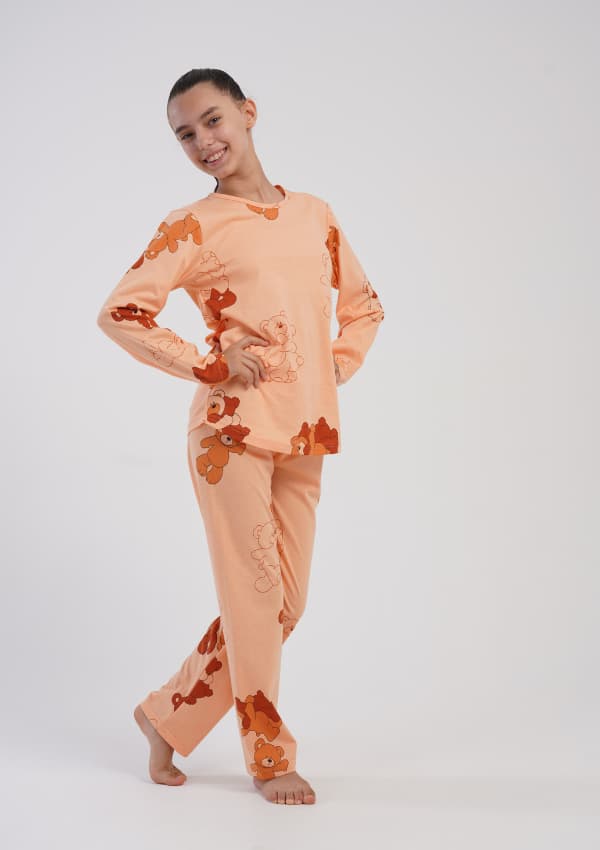Vienetta flickpyjamas 9/10 134 bomull långärmad och långbyxor