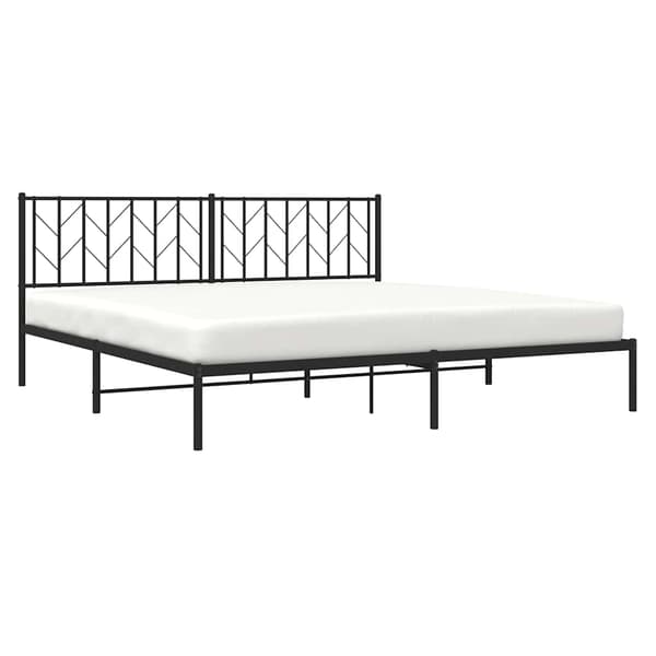 vidaXL metalsengestel med hovedgærde sort 193x203 cm