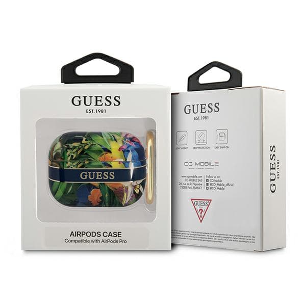 Guess Flower Strap Collection-etui til AirPods Pro, blå