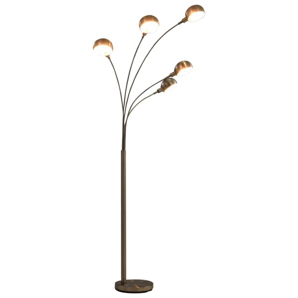 vidaXL gulvlampe, 200 cm, 5 x E14, sølv