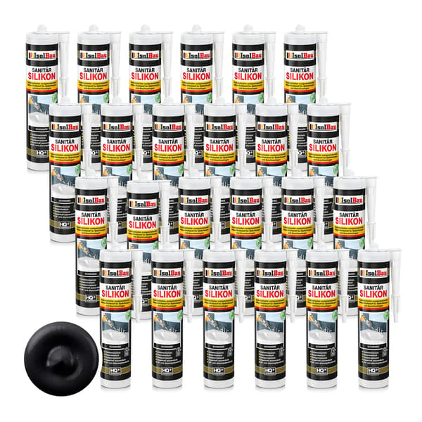 IsolBau Sanitær Silikone Sort Sanitær Silikone 24 x 300ml