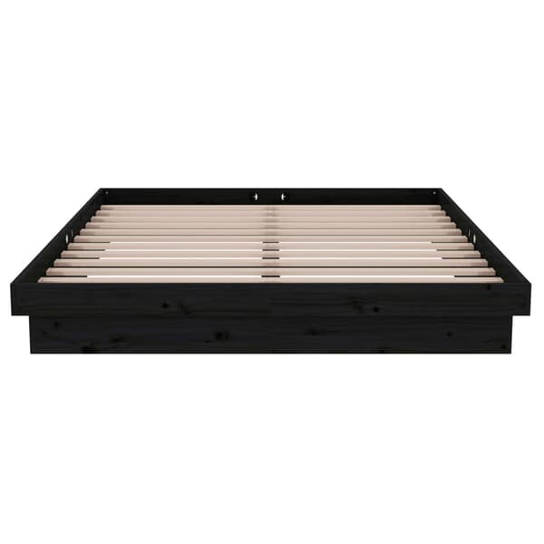 vidaXL sengestel sort massivt træ 140 x 190 cm