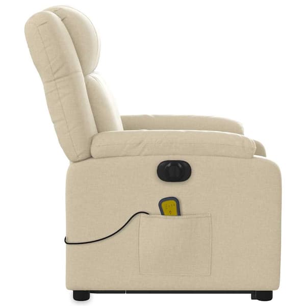 vidaXL Lyftbar massagefåtölj, elektrisk, vilstol, krämfärgad