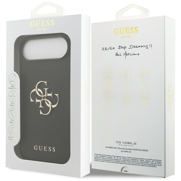 Guess Grained Big 4G & Classic Logo cover til iPhone Air, sort