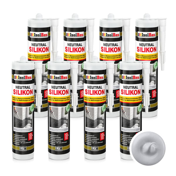 IsolBau Neutral Silikon Ljusgrå Neutralsilikon 8 x 300ml