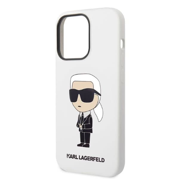 Karl Lagerfeld Silikone Ikonik Etui til iPhone 14 Pro Max, Hvid