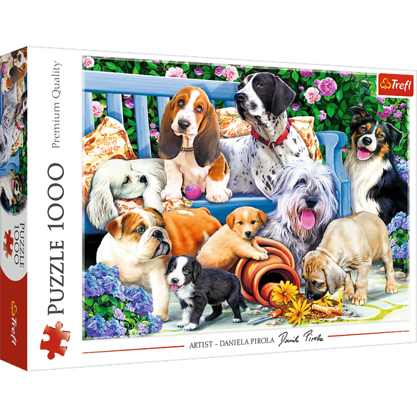 1000 hunde i haven puslespil