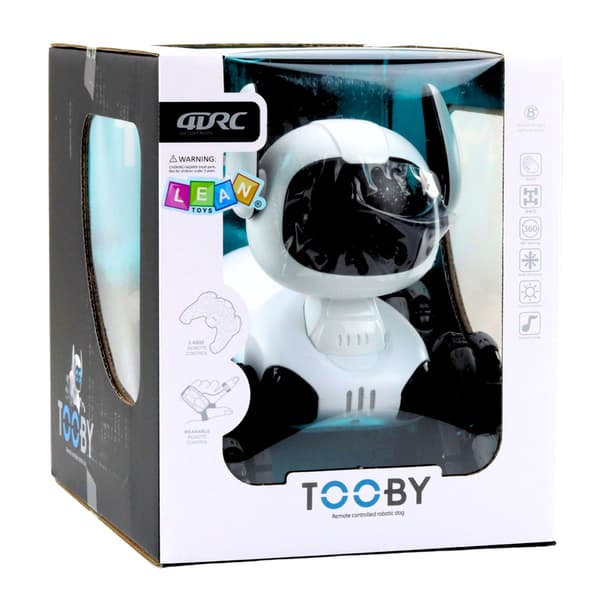 TOOBY Robothund Fjernstyret RC 360° Lys Lyde Sort og Hvid