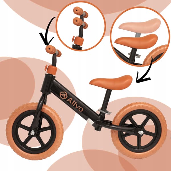 Allvo 12" børne-balancecykel sort ALV-U647N