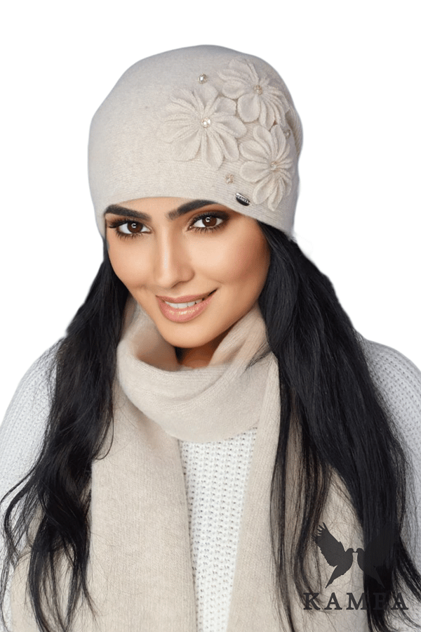 JASIRA dame vinterhue, beige farve