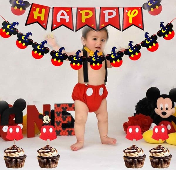 Mickey Mouse fødselsdagsfestpynt