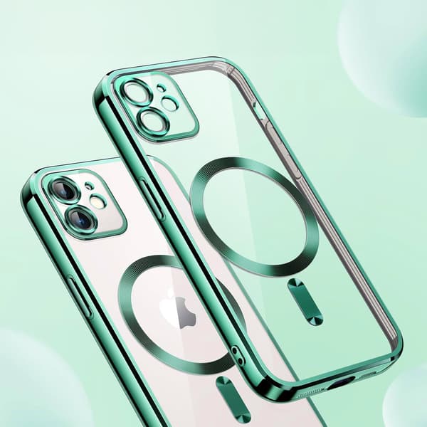 iPhone 11-skal, Electro MagSafe, grönt + skärmskydd