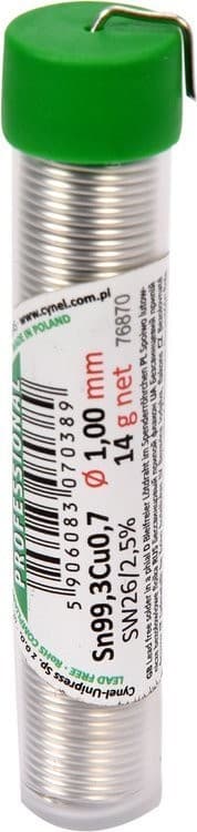 Lyijytön juote pullossa 1 mm 14 g 76870 nimetön