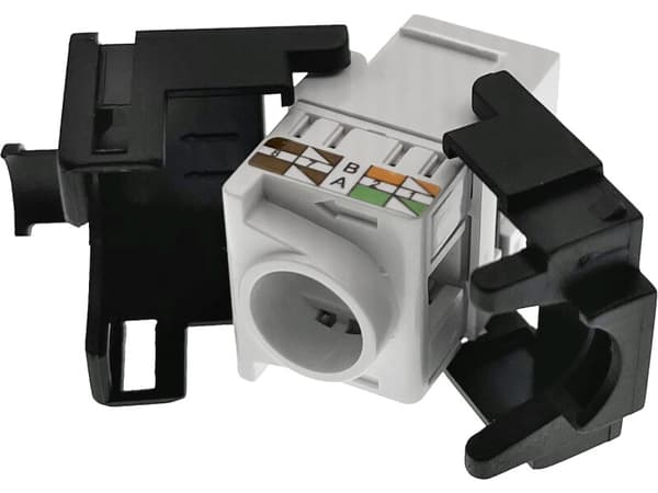 Værktøjsfrit RJ45 UTP cat.5e keystone-modul alantec plus intertek-certificeret