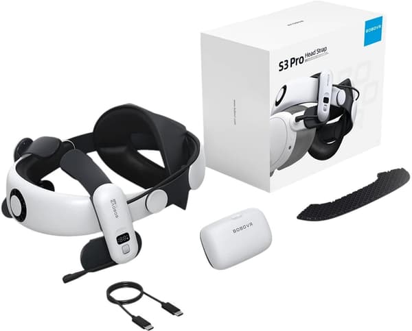 BoboVR S3 Pro Super Strap + externt B100-batteri för Meta Quest 3