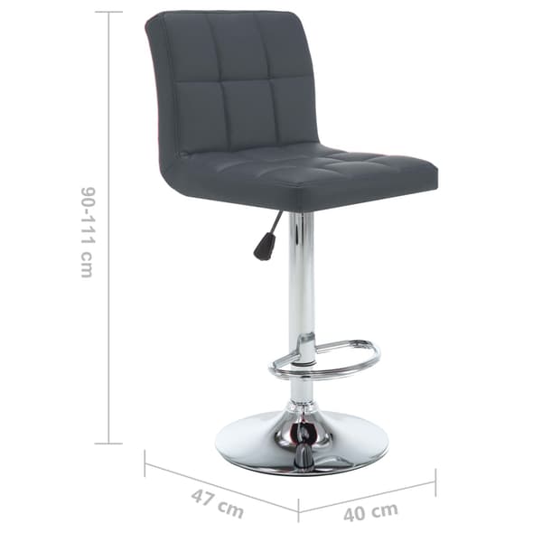 vidaXL Barstolar, set om 2, grå, konstläder