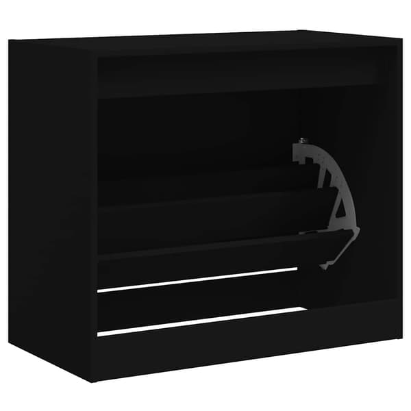 vidaXL skoskab sort 80x42x69 cm træbaseret materiale