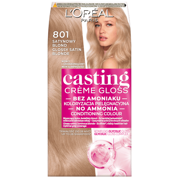 L'ORÉAL CASTING CREME GLOSS Hårfärg - 801 SATINBLOND (48ml, 72ml, 60ml)