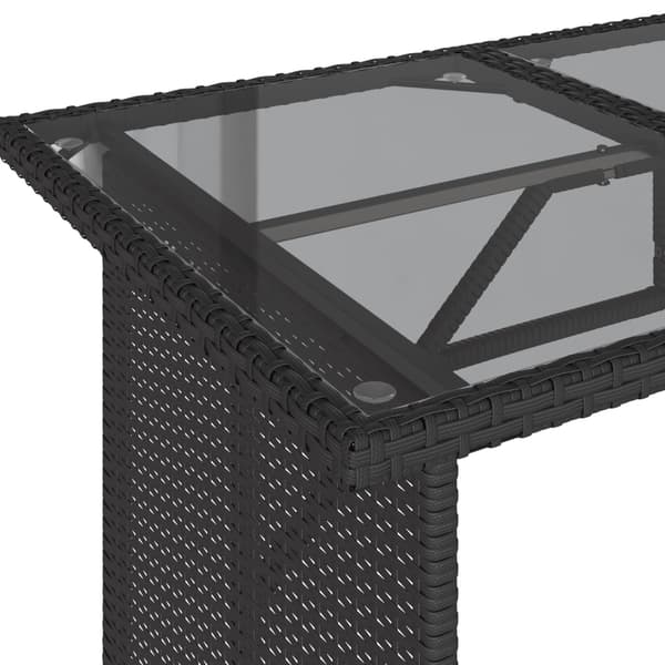 vidaXL havemøbelsæt med 2 dele og hynder, sort, polyrattan