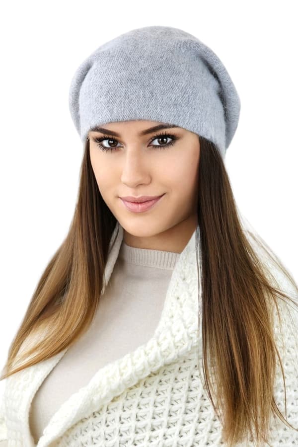 CLEO moderigtig angora baret, grå