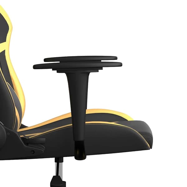 vidaXL massage-gamingstol, sort og guld, kunstlæder