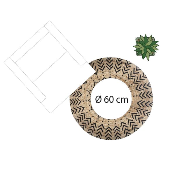 Pyöreä juuttimatto 120 cm kuvio 1