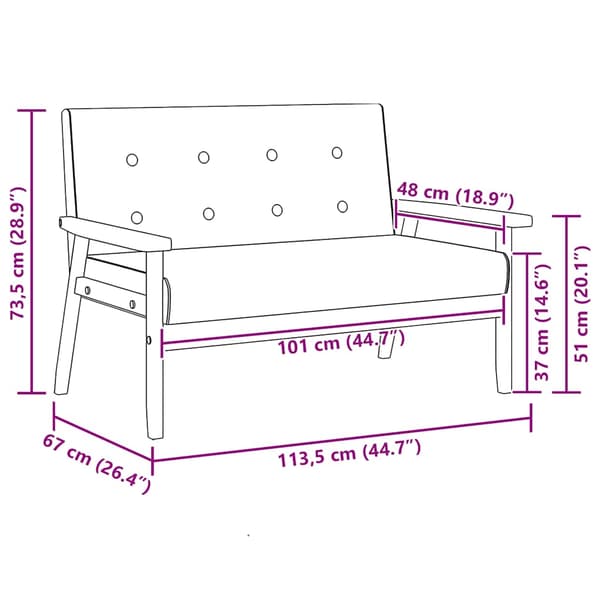 vidaXL 2-personers sofa, sort, kunstlæder