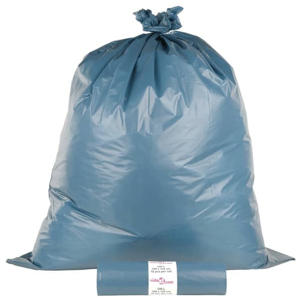 vidaXL Sopsäckar, 100 st, Blå, 240 L
