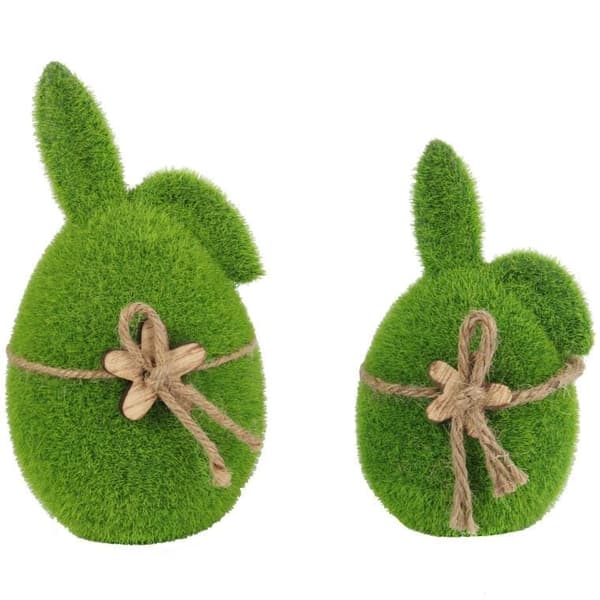 Flokket hare med træblomst 15 cm grøn