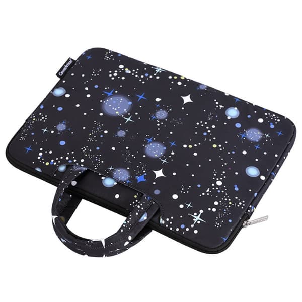 13" laptop-taske med stjernehimmeldesign - sort