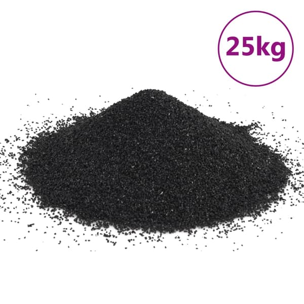 vidaXL akvariesand, 25 kg, sort, 0,2-2 mm