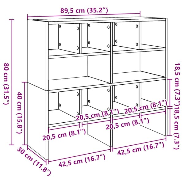 vidaXL skohylder 2 stk. stabelbare sorte 89,5x30x40 cm