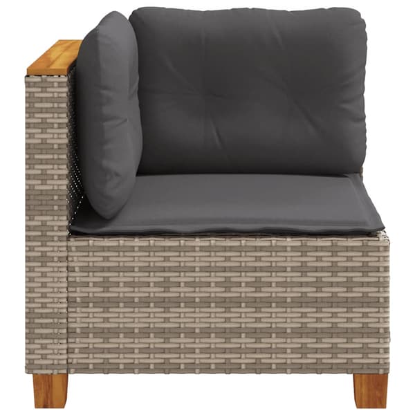 vidaXL hjørnesofamodul med hynder, grå, polyrattan