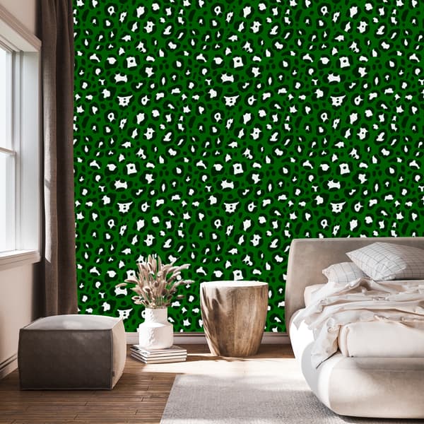 Pullonvihreä nahkatapetti, pullonvihreä tausta 50x1000 cm